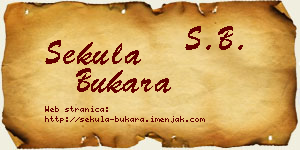 Sekula Bukara vizit kartica